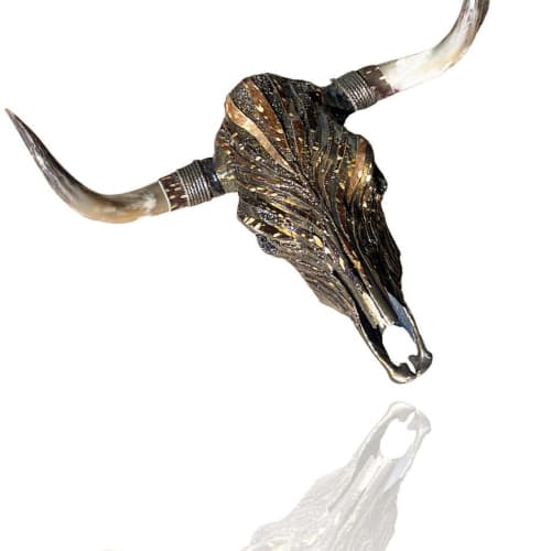 Zebra Skull | Ornament in Decorative Objects by Gypsy Mountain Skulls. Item composed of wood in contemporary or country & farmhouse style