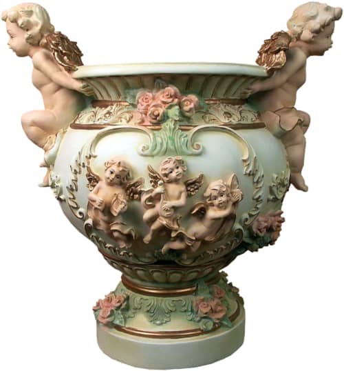 Vase Angel All hand made and painted in Europe | Decorative Bowl in Decorative Objects by ultimate European. Item in mid century modern or country & farmhouse style