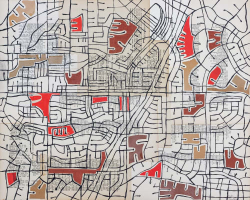 Labrynth | Collage in Paintings by Glen Gauthier. Item made of wood