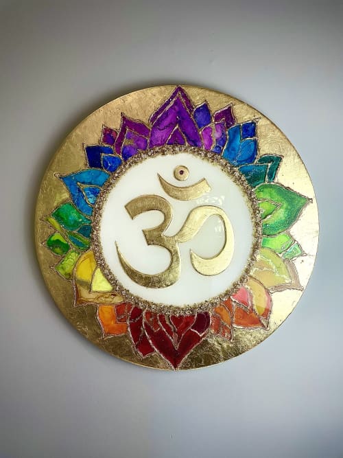 Lotus | Mixed Media by Wall Jewelry by Robyn Camargo. Item made of wood with synthetic