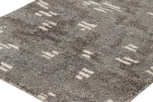 Rug & Kilim’s Modern Rug in Charcoal Gray with White | Area Rug in Rugs by Rug and Kilim. Item composed of wool