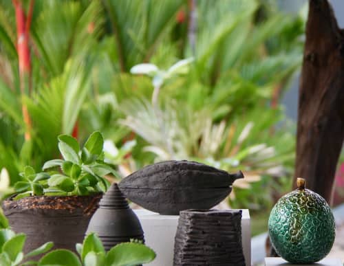 Cacao Cabosse Candle | Candle Holder in Decorative Objects by Marie Burgos Design and Collection. Item composed of ceramic