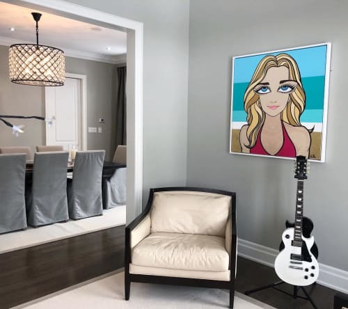 Beach Lover | Oil And Acrylic Painting in Paintings by Michelle Vella Art. Item composed of canvas & synthetic