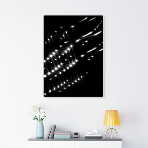 Black Interrupted 1036 | Prints by Petra Trimmel. Item composed of birch wood and canvas
