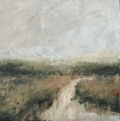 Landscape painting | Oil And Acrylic Painting in Paintings by Ronda Waiksnis. Item made of canvas