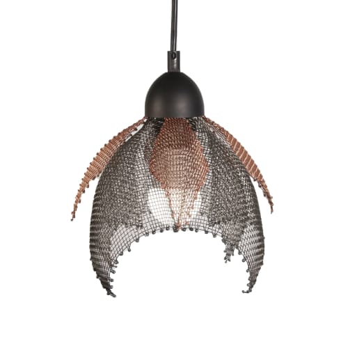 Steel Wire Mesh and Copper Pendant Light  10" t x 8.5"w | Pendants by Anne Lindsay Studio. Item made of copper compatible with contemporary and industrial style