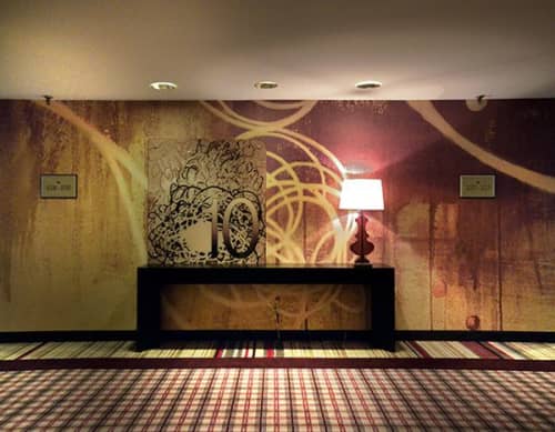Dilling Wall Covering | Paneling in Wall Treatments by Terri Dilling | Renaissance Atlanta Waverly Hotel & Convention Center in Atlanta. Item composed of paper