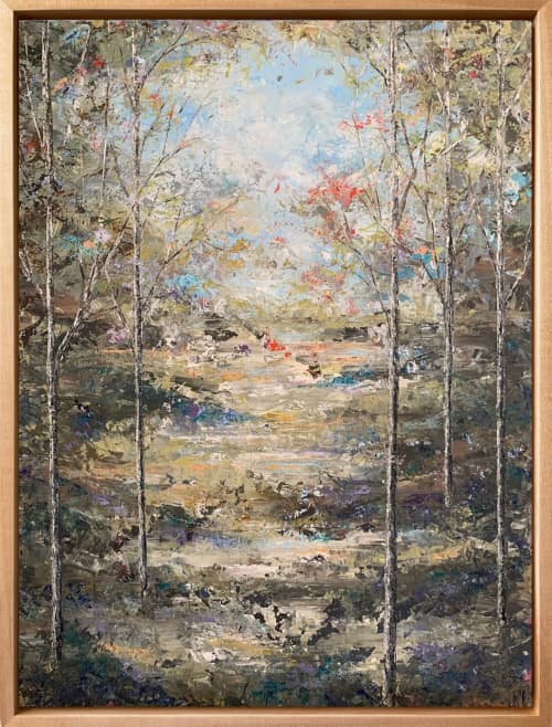 Tapestry | Oil And Acrylic Painting in Paintings by Stephanie Thwaites Art. Item composed of wood & synthetic