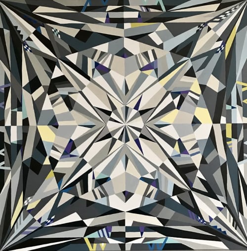 Crystal Black | Oil And Acrylic Painting in Paintings by Marina Astakhova. Item made of canvas with synthetic