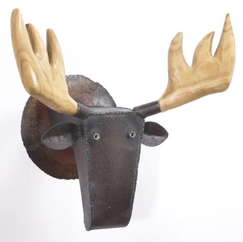 Moose in the Woods | Wall Sculpture in Wall Hangings by Gatski Metal. Item made of metal works with country & farmhouse & eclectic & maximalism style