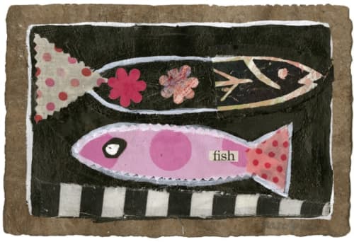 Pink Fish | Prints by Pam (Pamela) Smilow. Item composed of paper