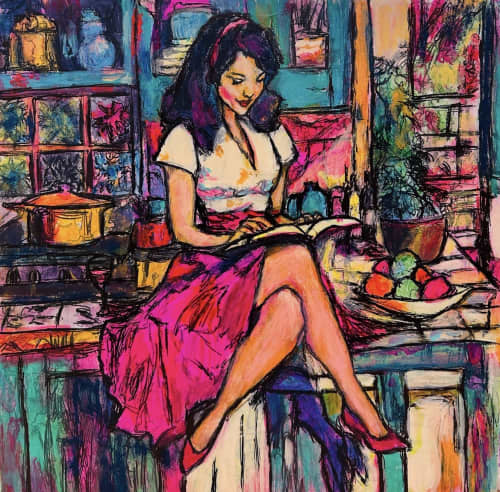 Kitchen reader | Paintings by Frankie. Item composed of canvas