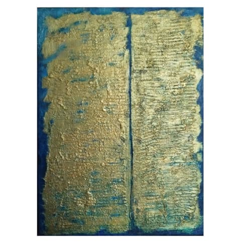 Secret Book | Mixed Media in Paintings by Claire Szegvary. Item composed of canvas compatible with boho and minimalism style