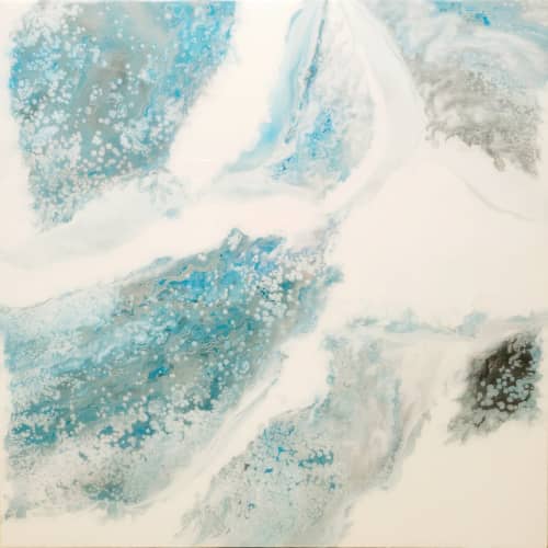 Glacier | Oil And Acrylic Painting in Paintings by Swann Freslon. Item made of birch wood & synthetic