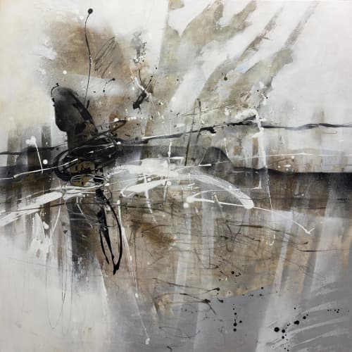 Release | Oil And Acrylic Painting in Paintings by Anastasiia Krykun. Item composed of wood & canvas compatible with minimalism and contemporary style