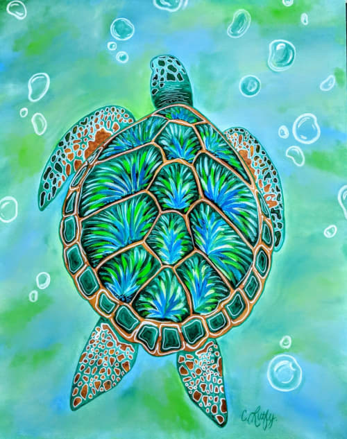 Homie In The Sea | Paintings by Christine Crawford | Christine Creates
