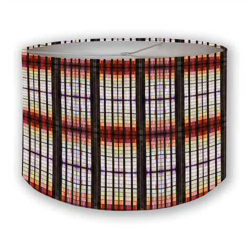 Fabric Stained Glass Lampshade | Table Lamp in Lamps by Ri Anderson. Item composed of cotton and aluminum
