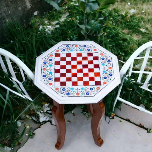 Marble chess table, Luxury chess table, Handmade chess table | Side Table in Tables by Innovative Home Decors. Item made of marble