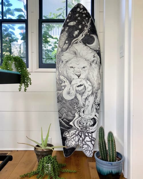 Custom Surf Board Art | Ornament in Decorative Objects by Charly Malpass ArtCharly. Item made of synthetic