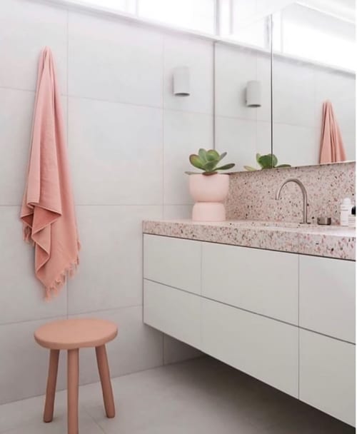 Side Table in Nude | Tables by Tina Frey. Item made of synthetic