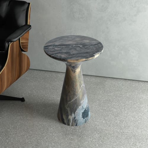Pawn Marble Side Table | Tables by ETAMORPH. Item composed of marble compatible with contemporary and coastal style