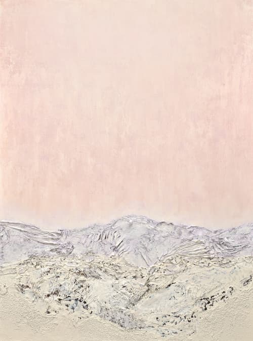 "Indian Cove" - Mixed Media Landscape Art - Commission | Paintings by Kelly Hanna Studio. Item made of canvas with fiber works with boho & minimalism style