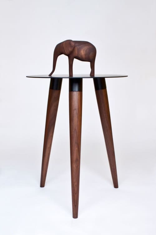 Sam #1 | Side Table in Tables by Nadine Hajjar Studio. Item made of walnut with metal works with minimalism & contemporary style