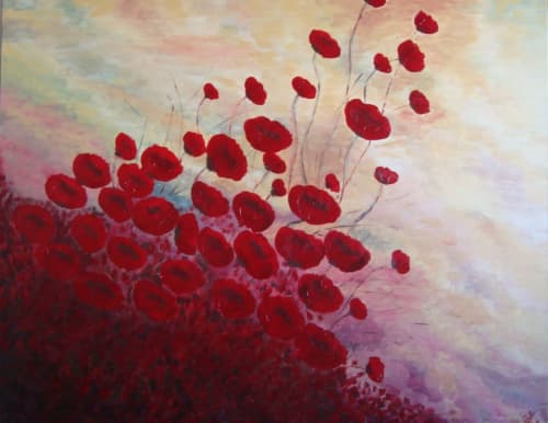 Poppies | Oil And Acrylic Painting in Paintings by Elena Parau