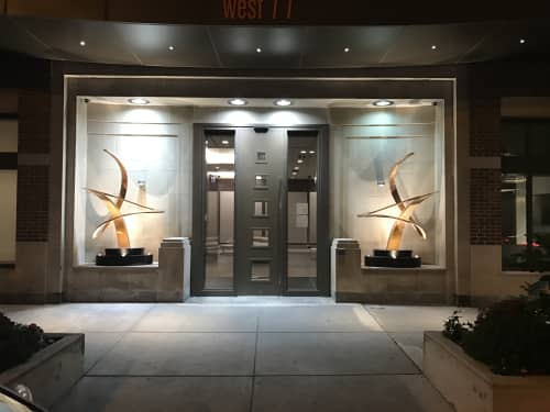 Ascension | Public Sculptures by Innovative Sculpture Design | west77 Apartments in Chicago. Item made of bronze