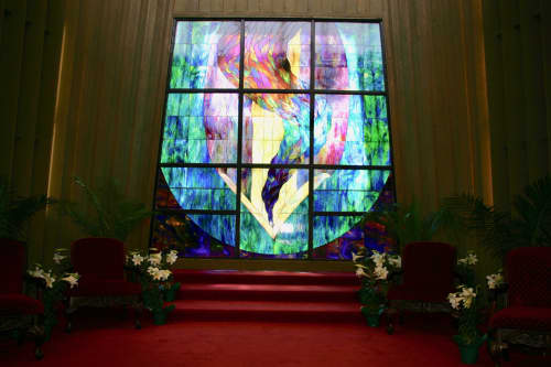 Energy Flow | Glasswork in Wall Treatments by Celinder's Glass Design | Golden Circle Church in Santa Ana. Item composed of glass