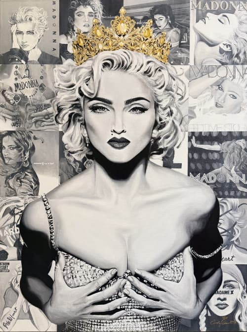 The Material Girl - Legendary Royalty | Drawing in Paintings by Bringing Life To Art LLC (B.A.T.L. LLC). Item made of canvas with metal works with contemporary & urban style