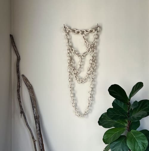 Ceramic chain sculpture | Wall Sculpture in Wall Hangings by Asmaa Aman Tran. Item composed of stoneware in boho or contemporary style