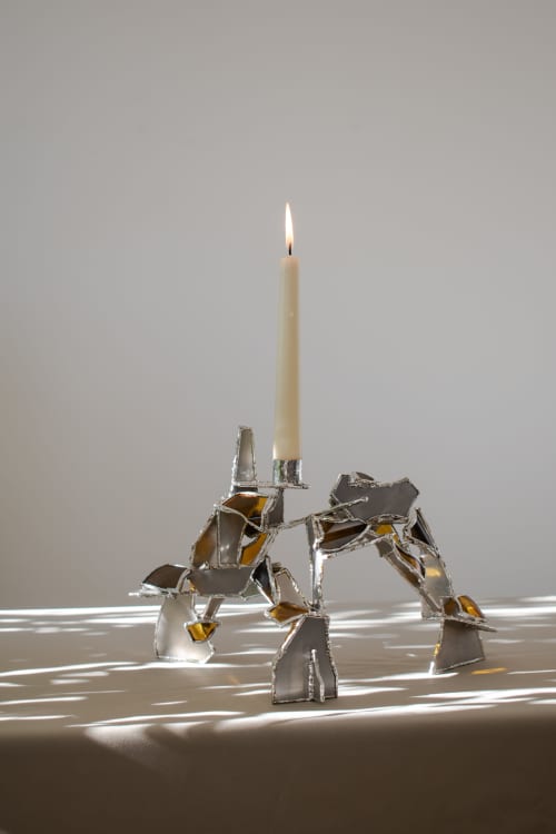 Looking Up In The Attic, Glass Version | Candle Holder in Decorative Objects by Vincent Decat. Item made of metal & glass compatible with contemporary style