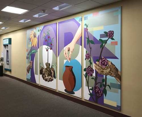 HOPE Mural for a Cause | Murals by Toni Miraldi / Mural Envy, LLC | Women's Center-Greater Danbury in Danbury. Item made of synthetic
