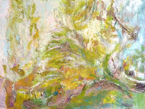 Abstract Nature Painting Prosperity by Dorothy Fagan | Mixed Media in Paintings by Dorothy Fagan Fine Arts. Item made of canvas compatible with mid century modern and contemporary style