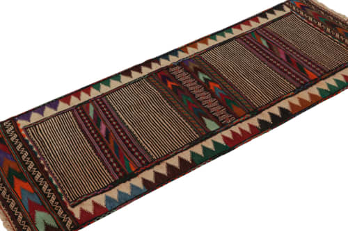 Vintage Afghan Baluch Kilim Runner Rug, with Geometric | Area Rug in Rugs by Rug and Kilim