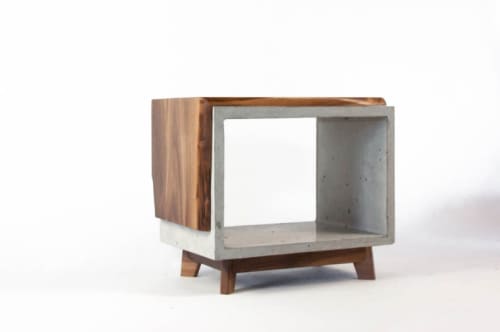 Dwarf Edge | End Table in Tables by Curly Woods. Item composed of oak wood and concrete in contemporary or modern style