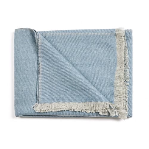 Moonlight Blue Merino Throw | Linens & Bedding by Studio Variously. Item made of fabric & fiber