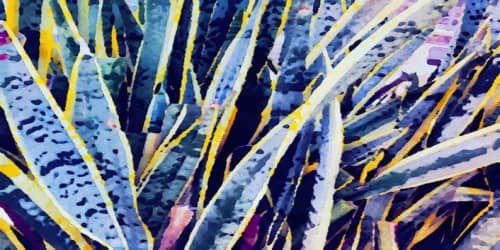 Tropical Blue | Oil And Acrylic Painting in Paintings by Irena Orlov. Item composed of canvas