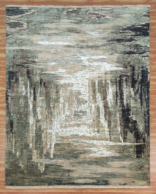 Hand Knotted Wool and Silk Rugs - One of a Kind | Area Rug in Rugs by Amasta GmbH. Item made of fabric with fiber