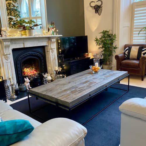 Reclaimed Wood Coffee Table with Metal Frame | Tables by Willen Rose Furniture