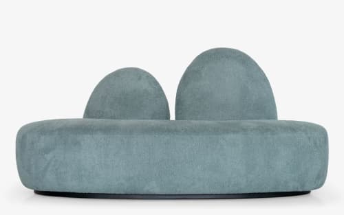 Fuyu Mint Green Two Seater Sofa | Couches & Sofas by LAGU. Item composed of wood and fabric in modern style