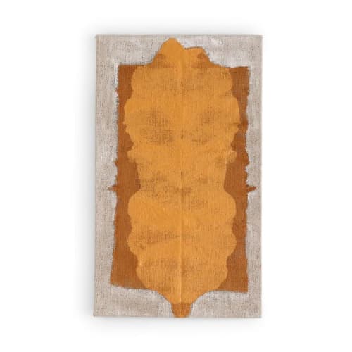 Rorschach Tumeric B | Mixed Media by Kim Fonder. Item composed of fabric and synthetic