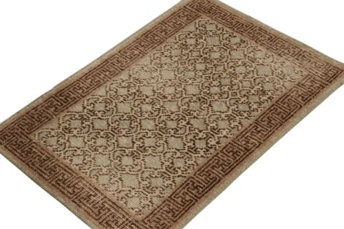 Rug & Kilim’s Distressed Khotan Rug in Gray, Beige-Brown | Area Rug in Rugs by Rug and Kilim
