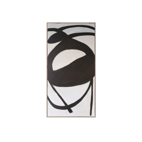 Etnografica Nero 19-03 | Oil And Acrylic Painting in Paintings by Kim Fonder. Item composed of canvas and synthetic
