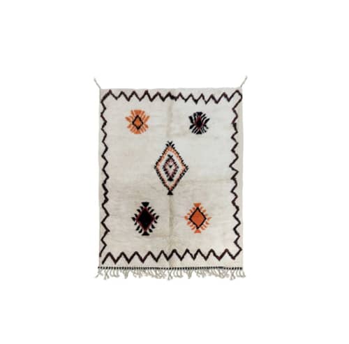 Natural Wool Rug - Handmade Rug | Area Rug in Rugs by Marrakesh Decor. Item composed of wool in boho or mid century modern style