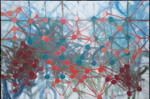 Populating the Field | Oil And Acrylic Painting in Paintings by Sabre Esler. Item made of canvas with synthetic works with modern style