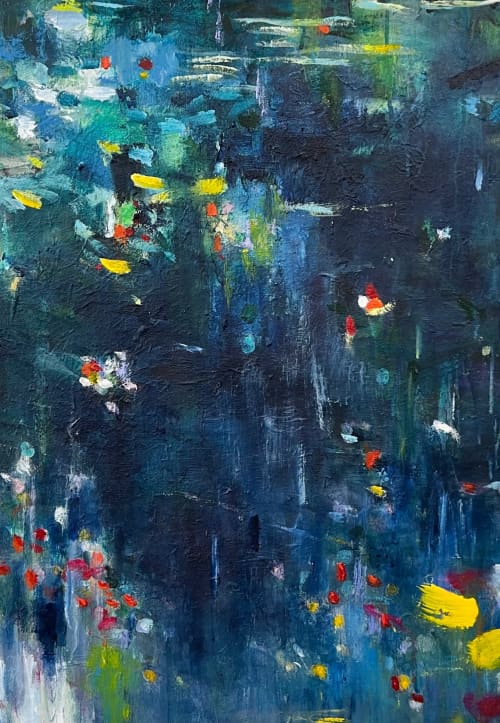 SOLD Through the waters II | Oil And Acrylic Painting in Paintings by Art by Geesien Postema. Item composed of canvas compatible with contemporary and country & farmhouse style