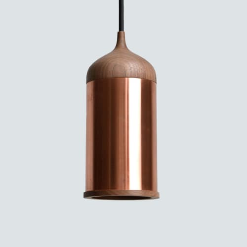 Copper Lamp | Pendants by Steven Banken. Item composed of walnut and copper