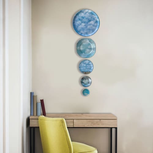 Skyline 13 | Wall Sculpture in Wall Hangings by Studio DeSimoneWayland. Item made of canvas with ceramic works with boho & contemporary style